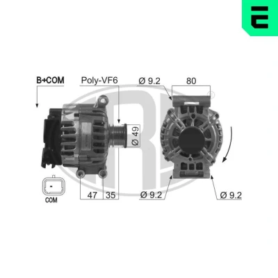 Immagine di ERA 210519A Alternatore 14V 120A PEUGEOT: 308 I Hatchback, 208 207 CITROËN: DS3 C3 Picasso, C4 Grand Picasso 2