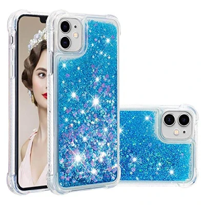 Immagine di KBIKO zxl Compatibili con Cover per iPhone 11, Custodia in Liquido Quicksand Brillantini, Trasparente Silicone Morbido Ultra Sottile TPU Antiurto Case 11.Blue YBL