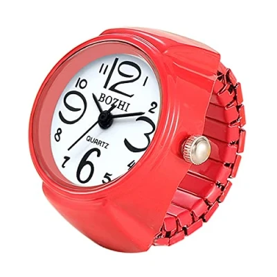 Immagine di JewelryWe Orologio da dito uomo e donna con elastico rotondo al quarzo, Anello Rotondo, Colore Scelta