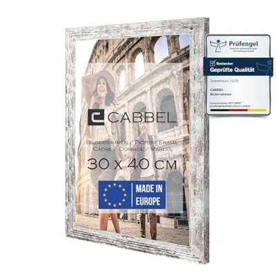 Immagine di CABBEL Cornice 30x40 cm, Betulla, Robusta in Legno MDF, Vetro Plexi infrangibile, da Appendere, Ideale