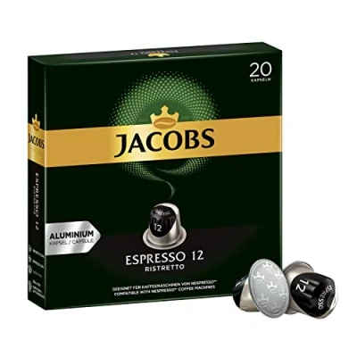 Immagine di Jacobs Espresso 12 Ristretto, Capsule di caffè, Compatibile con Nespresso, 20 5,2 g
