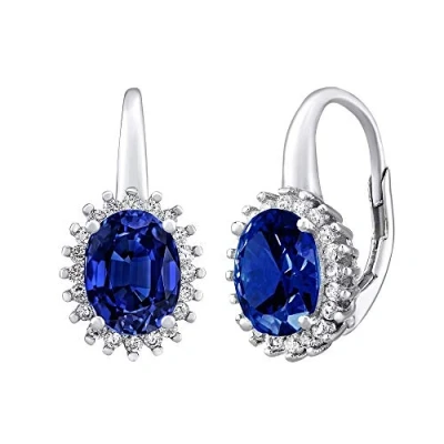 Immagine di SILVEGO Orecchini da Donna in Argento 925 con Zaffiro Blu Scuro Sintetico e Zirconia