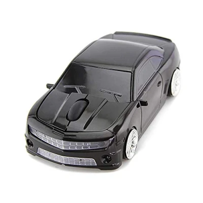 Immagine di ECOiNVA mouse wireless per auto sportive da tavolo, computer portatile, 2,4 GHz, ottico ufficio, DHF (nero)