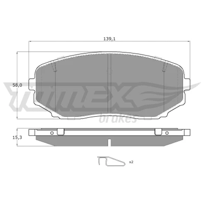 Immagine di TOMEX brakes TX 17 421 Kit pastiglie freno Assale anteriore con contatto segnalazione usura accessori MITSUBISHI: OUTLANDER 3, Eclipse Cross