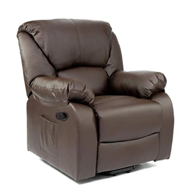 Immagine di ECODE Poltrona massaggiante Relax Monaco, 10 vibratori A onda inclinabile 160, funzione riscaldamento, programmi automatici, ++, ECO 8590 M (marrone)