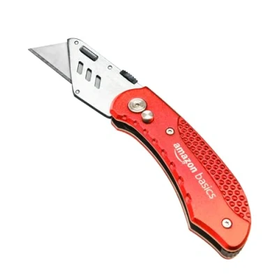 Immagine di Amazon Basics Taglierino pieghevole in leggero alluminio, Rosso