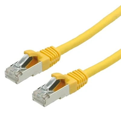 Immagine di Value 21.99.1242 RJ45 cavo di rete, patch CAT 6 S/FTP 2.00 m Giallo doppia schermatura, Privo alogeni, Ritardante fiamma 1 pz.