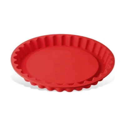 Immagine di Dr Oetker Stampo &quot;Furbo&quot; Crostata in Silicone Platinico Ø28x3,5 cm, Colore Rosso Fragola, Temp Min 40C Utilizzabile anche Forno a Microonde Lavabile lavastoviglie Linea Flexxibel