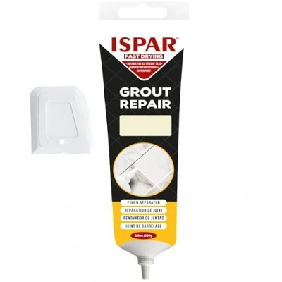 Immagine di ISPAR Malta per fughe in crema, 250 g, pronto con spatola, bagno, cucina e riparazione delle fughe, inodore adatto all&#039;uso quotidiano