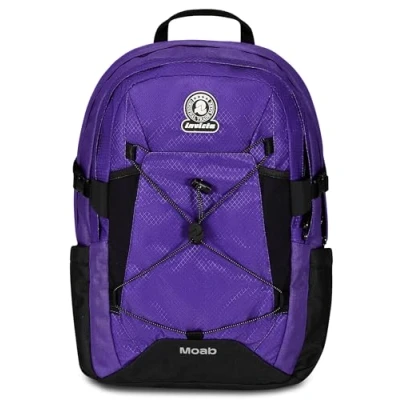 Immagine di Invicta Zaino Scuola Moab Solid, Viola, Doppio Scomparto Con Cinghia a vita e Nastro torace, Tasca Porta PC, Borraccia Organizer, Viaggio