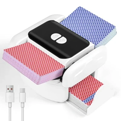 Immagine di Apritsce Mescolatore Carte da Gioco, Mischia Automatico 1 a 2 Mazzi, 2600mAh Mescola Gioco per Uno Poker Blackjack Texas Hold&#039;em