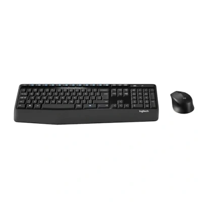 Immagine di Logitech MK345 Combo Tastiera di Dimensioni Standard con Poggiapolsi e Comodo Mouse per la Mano Destra, Layout Internazionale QWERTY Nero
