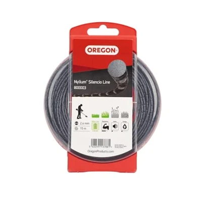 Immagine di Oregon Nylium Silencio Filo da Taglio Rotondo per Decespugliatore, Tosaerba e Tagliabordi in Nylon Robusto Flessibile, Adatto alla maggior parte delle marche, 2,4 mm x 87 m