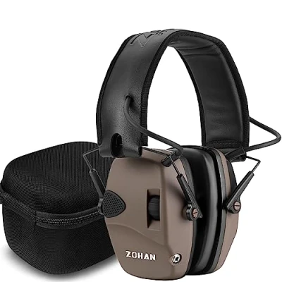Immagine di ZOHAN 054 cuffie da tiro Elettronico, SNR 27dB,NRR 22dB,Amplificazione Del Suono per La Caccia,Protezione acustica regolabile a cancellazione di rumore