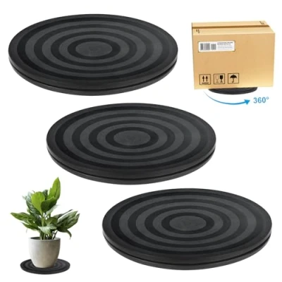 Immagine di 3 Pezzi Base Girevole, 20CM Piatto Girevole di 360 , Rotante Multiuso, con Cuscinetti Sfera Supporto per TV Gadget Piante Bonsai