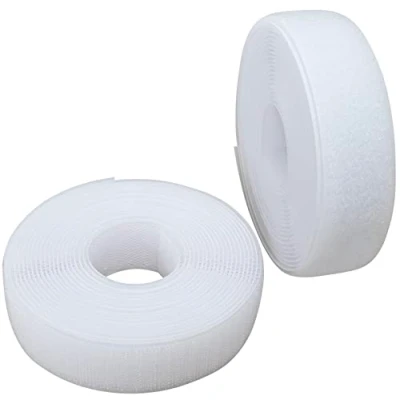 Immagine di Aerzetix C65957 Nastro/rotolo di scratch 30mm 5 metri auto aggrappante organizer/fermacavo striscia aggancio sacchetto indumento cinghia colore: bianco in poliammide e poliestere