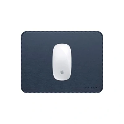 Immagine di Satechi Tappetino Mouse in Pelle Vegana Ergonomico, Reversibile, Resistente a Graffi e Acqua, Facile da Pulire Scrivania per Ufficio Casa, 24,9 cm x 19,05 0,36 Blu