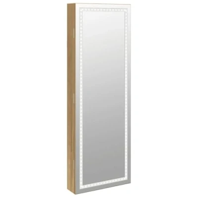 Immagine di vidaXL Armadio portagioie a Specchio con Luci LED Parete, LED, Specchio, Mobile