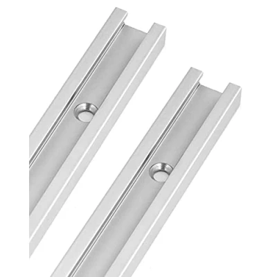 Immagine di QWORK® 600mm T Slot Track in Lega di Alluminio, con 6 Viti Autofilettanti per Router Table Saw Falegname, 19 x 10 mm, 2 Pezzi