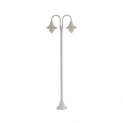 Immagine di Lampione Lindby Madea, bianco, alluminio, a 2 luci, 213 cm