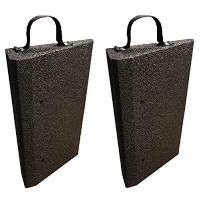Immagine di bepco Set di rampe per marciapiede (2 pezzi) + passante, lunghezza x larghezza altezza: 50 25 6 cm in gomma (nero) rampa porta, con rondelle il fissaggio