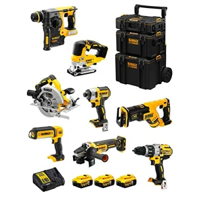 Immagine di DeWALT Kit DWK805 (DCD996 + DCH273 DCG405 DCF887 DCS334 DCS367 DCS570 DCL050 3 Batterie 5,0 Ah Caricabatterie Caddy 3en1)