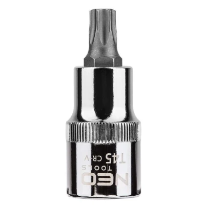 Immagine di NEO TOOLS 08 755 Serie di bussole 1/2 T45 Acciaio al cromo vanadio, per utensili Torx interno