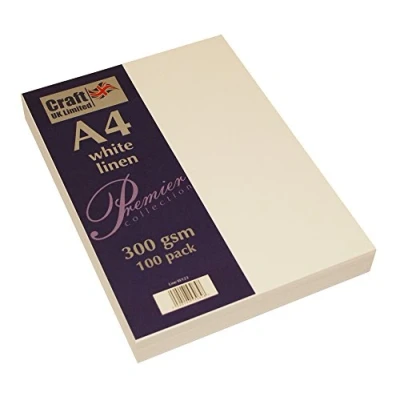 Immagine di Craft UK W123 Carta telata, confezione da 100 unità, formato A4, colore: bianco