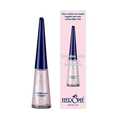 Immagine di Herome Unghie Naturali Colore Glamour con effetto rinforzante Utilizzare per creare una bellissima French Manicure. Uno smalto fresca sfumatura glitterata 10ml.