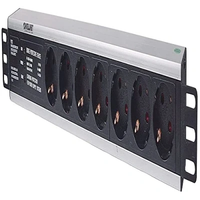 Immagine di Intellinet 714006 19 pollici Multipresa per armadio rack 1.5 U Presa schuko protetto da sovratensioni Nero