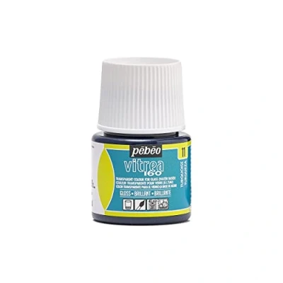 Immagine di PEBEO Vernice Trasparente per Vetro Vitrea 160C Blu Turchese 45 ML