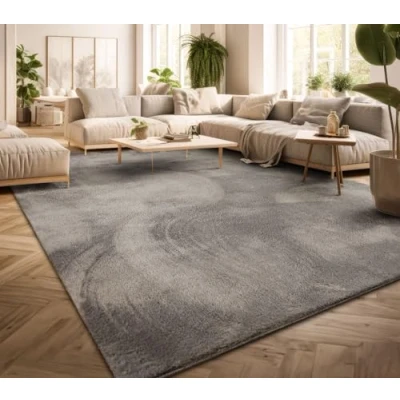 Immagine di TT Home Tappeto Salotto Pelo Corto Monocolore Design Moderno Lavabile Giallo Oro, Colore: Grigio, Dimensione:80x150 cm