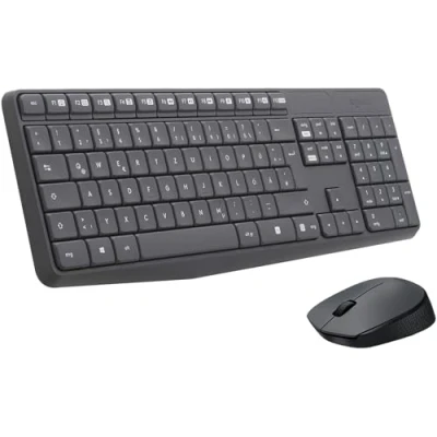 Immagine di Logitech MK235 Combo Tastiera e Mouse Wireless per Windows, Layout Tedesco QWERTZ Grigio