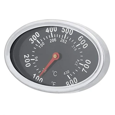 Immagine di DEWIN Termometro per barbecue, arrosto in acciaio inossidabile di forma ovale 430 ℃ griglie, forni, affumicatori, affumicatori e carrelli griglia