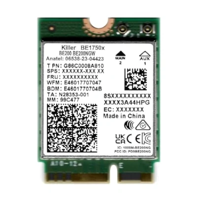 Immagine di HighZer0 Electronics BE1750x Killer Series Upgraded BE200 WiFi 7 Card Gaming Adapter M.2 PCIe 5.8 Gbps 320MHz 4K QAM Supports Bluetooth 5.4 &amp; Intel PC with Windows 10/11