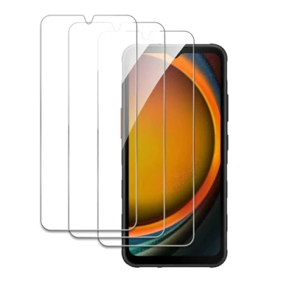 Immagine di 3 Pezzi Vetro Temperato Compatibile con Samsung Galaxy Xcover 7, Ultra HD Schermo Pellicola Protettiva, Durezza 9H, Trasparente, Anti Impronte, Senza Bolle