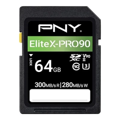 Immagine di PNY Scheda di Memoria Flash SD 64GB EliteX PRO 90 Classe 10 U3 V90 UHS II