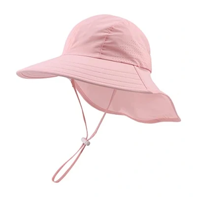 Immagine di XIAOHAWANG Cappello da Sole per Bambini Spiaggia con Protezione dai Raggi UV e Ragazzi (Rosa, 46)