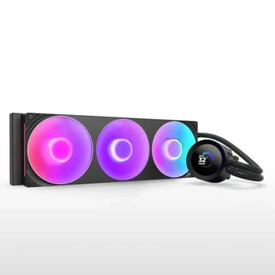 Immagine di NZXT Kraken Plus 360 RGB Raffreddamento liquido AIO CPU Radiatore 360mm Ventola F360 LCD quadrato 1,54&quot; personalizzabile AMD® AM5, AM4 Intel® LGA 1851/1700, 1200/115X Nero