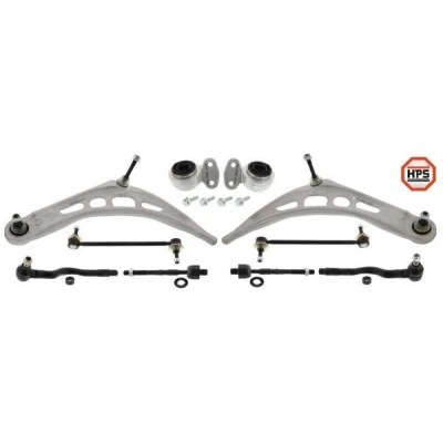 Immagine di MAPCO 53676/2HPS Kit braccio oscillante, Sospensione ruota Assale anteriore con cuscinetto in gomma, barra d&#039;accoppiamento, giunto assiale