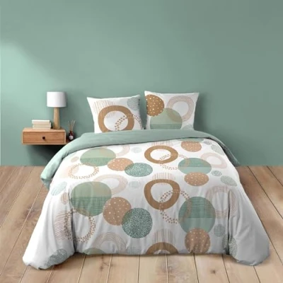 Immagine di Douceur d&#039;Intérieur Lunabella Parure 3 Pezzi, 240 x 220 cm, 100% Cotone, Bianco
