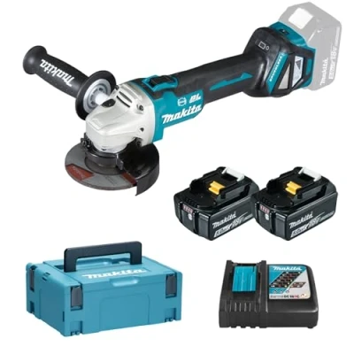 Immagine di Makita DGA513RTJ Smerigliatrice angolare a batteria 125 mm incl. caricabatterie, seconda batteria, valigia 18 V 5 Ah