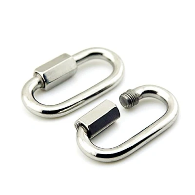 Immagine di Yasorn 2 pack M8 D in acciaio inox Forma di chiusura moschettone portachiavi fibbia Quick Link