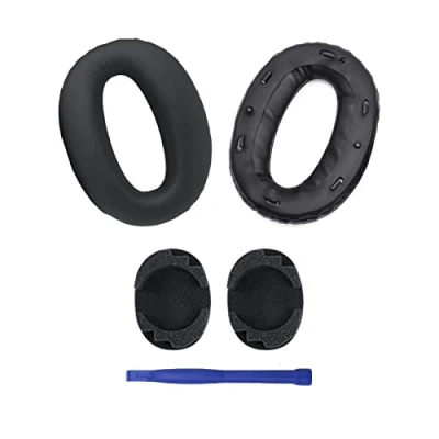 Immagine di Aiivioll WH 1000XM2 Cuscinetti auricolari/Cuscinetti auricolari di ricambio in pelle proteica memory foam compatibili con cuffie MDR 1000X (Nero)