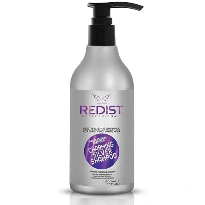 Immagine di Redist Charming Shampoo argento 500ml senza giallo viola antigiallo per capelli biondi, platino e grigio