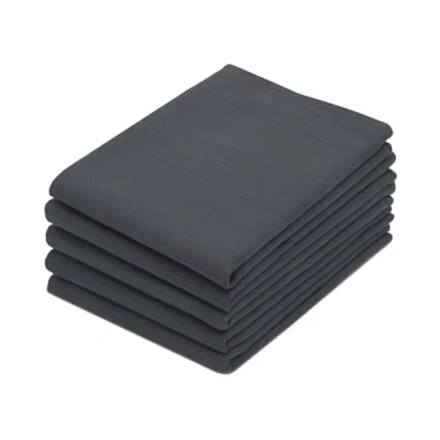 Immagine di ZOLLNER 5 strofinacci da cucina cotone in 50x70 cm canovacci assorbenti e robusti a righe grigie scuro lavabili 60C Qualità gastronomica Certificato OEKO TEX (R)