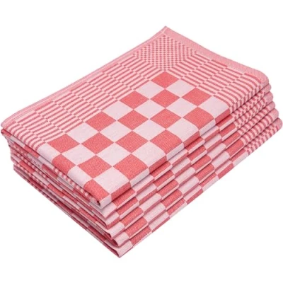 Immagine di ZOLLNER 6 strofinacci rossi a quadretti, 65x65 cm, 100% cotone, altri colori