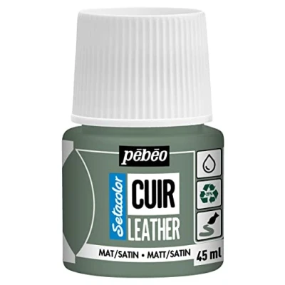 Immagine di Pébéo Setacolor pelle Vernice acrilica per e similpelle Personalizzazione di borse, scarpe, sneaker Resistente a graffi, pieghe abrasioni Finitura opaca/satinata Verde Matcha 45 ml