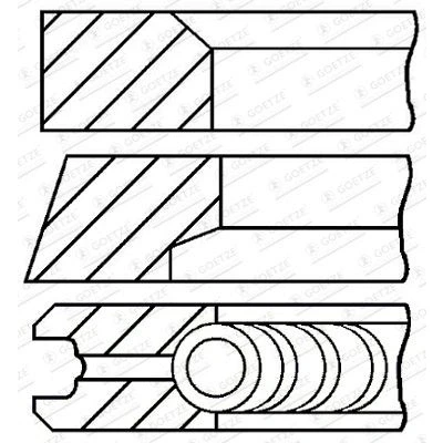 Immagine di GOETZE ENGINE 08 445100 00 Kit Fasce Elastiche 82 HYUNDAI: Tucson, i30 I Station Wagon, KIA: cee‘d Hatchback