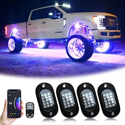 Immagine di RGB kit luce auto impermeabile 60 LED telaio a luminosità neon con APP/controllo RF multicolore per SUV Off Road, DC 12V （4 Pcs）